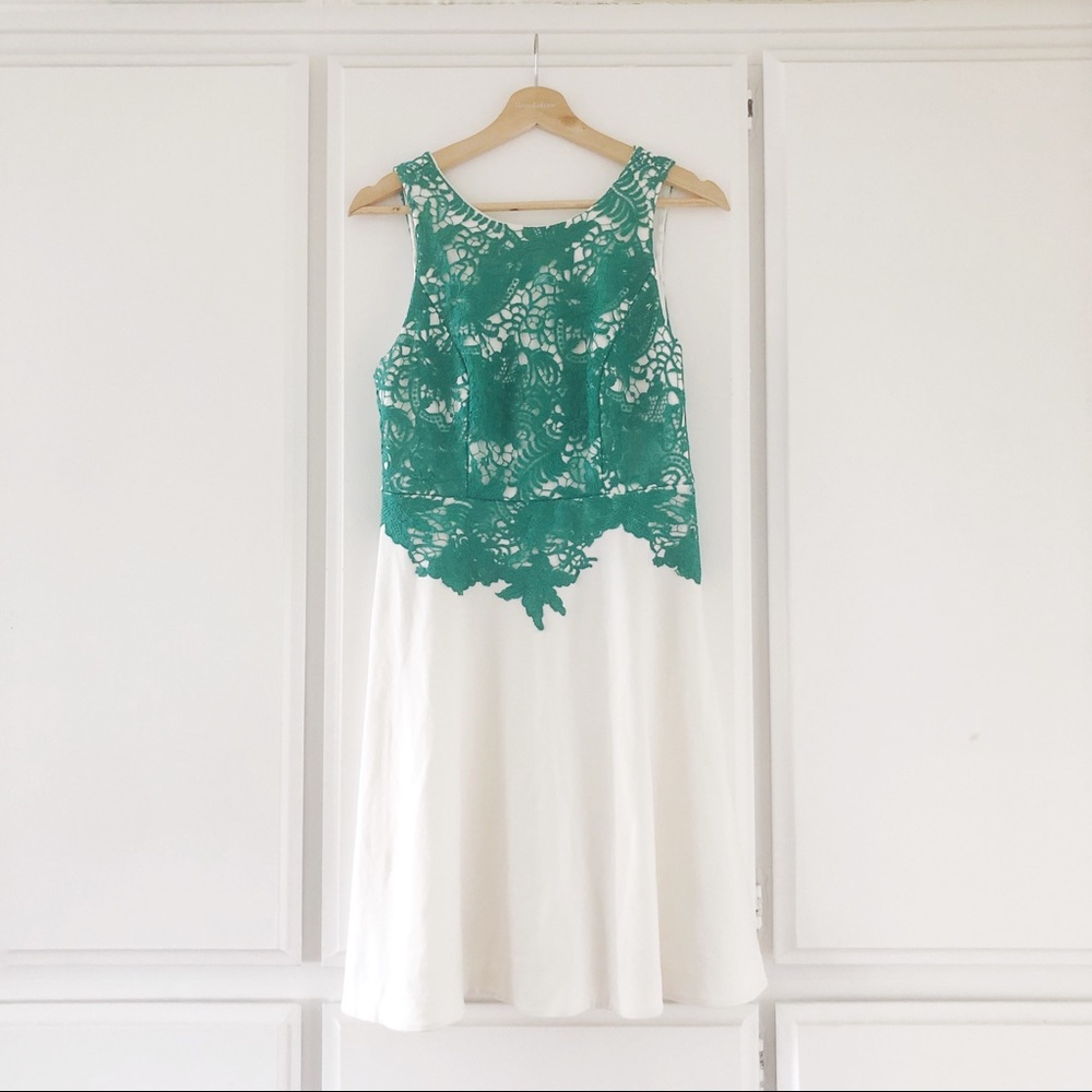 Moulinette Soeurs Embroidered Lace Overlay Dress